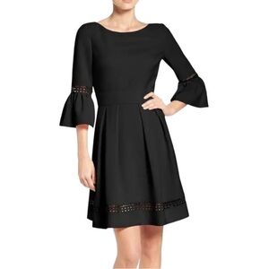 EUC- Eliza J Bell Sleeve Eyelet Detail Fit and Flare Dress w/Stretch